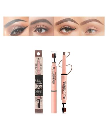 2 in 1 Double Ended Eyebrow Pencil Micro Percision Tip Fill and Defines Brows Natural Looking & Waterproof No Need to Sharpen Not Easy to Fade (Color : 03 Size : 1 size) 1 count (Pack of 1) 03