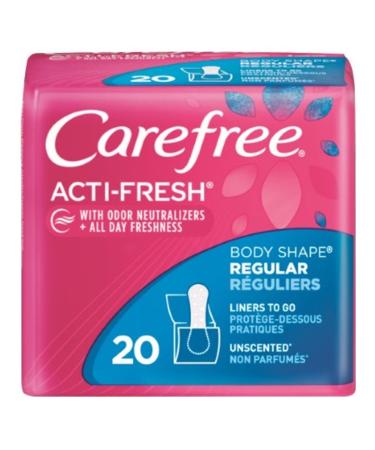Carefree Acti-Fresh Regular 20 Count Liner To Go Unscented (18 Pieces)