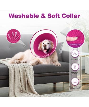 Halskrause Dog Leak Protection Collar - Adjustable Soft & Breathable Elizabethan Neck Band - Eco-Friendly Red (L) - Buy Online on GoSupps.com