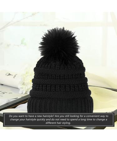 Shop Corrugated Curly Hair Extensions: Warm Knitted Pom Cap with Synthetic Hair for Women | International Shipping Available - Buy Online on GoSupps.com