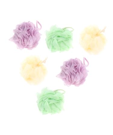 minkissy 6pcs Bath Bath Ball Shower Mesh Ball Exfoliating Shower Ball Face Scrubbers Bath Mesh Scrubber Baby Powder Puff Pouf Tennis Shower Bath Scrubber or Shower Wipe Sponge