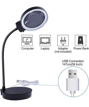 10X 20X Magnifying Glass with Light and Stand | Brightness Adjustable Desk Lamp for Reading, Close Work, and Hobbies - Buy Online on GoSupps.com