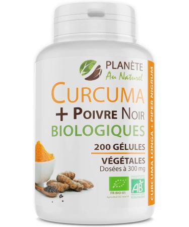 Plan te au Naturel Organic Turmeric and Black Pepper 300mg - 200 Vegetable Capsules - Buy Online on GoSupps.com