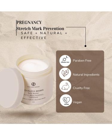 Fearless MaMa Stretch Mark Prevention Belly Butter - 100% Natural, Unscented, Nourishing & Moisturizing for Pregnancy - Defends Against Stretch Marks & Scars - Buy Online on GoSupps.com