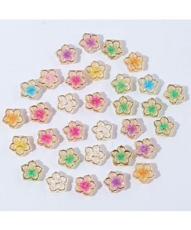Dornail 30PCS Acrylic Flower Nail Charms - Colorful 3D Gold Edge Flower Resin Charms for Women & Girls - Nail Art Decorations - Buy Online on GoSupps.com