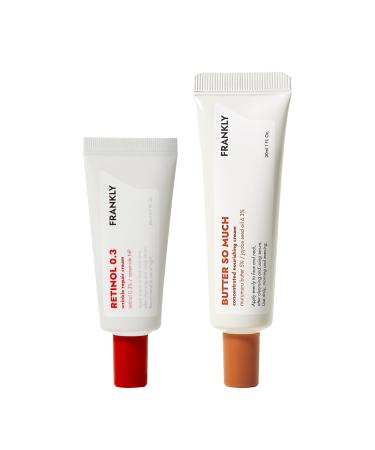 FRANKLY Skin Repair Duo: Retinol 0.3 Cream & Butter So Much Cream | Anti-Aging & Skin Turnover | Deep Moisturization | Vegan Butter, Jojoba Oil | Vegan & Curelty-Free | Korean Skincare Set