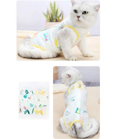 Cat Recovery Suit Professional After Surgery Wear Cat Clothes for Abdominal Wounds or Skin Diseases Breathable E-Collar for Cats Kitten (S:Yellow) S: Back Length: 21cm Yellow - Buy Online on GoSupps.com