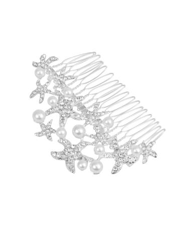FOMIYES Bridal Hair Accessories Handmade Hair Combs Prom Hair Accessories Silver Hair Comb Handmade Hair Accessories Tiara Wedding Hair Comb Wedding Headpiece Pearl Headgear Bride