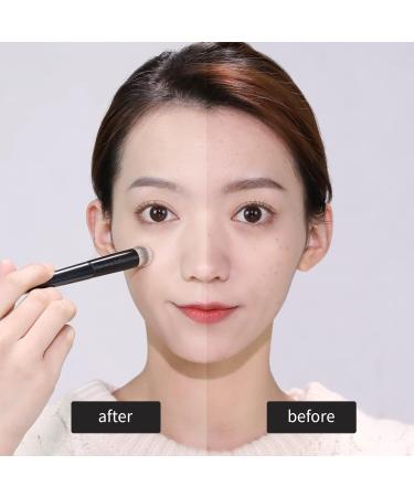 MSQ 2pcs Angled Top Concealer Brush Set - Soft Synthetic Fiber Face Brush for Precise Makeup Application - Buy Online on GoSupps.com