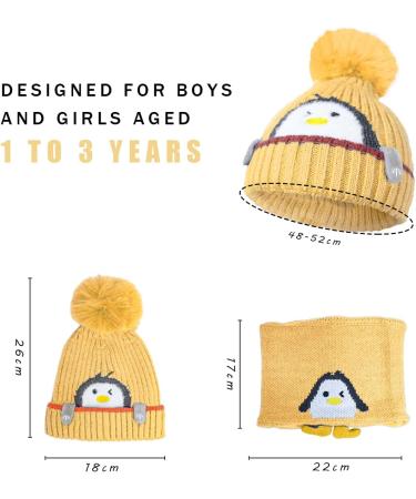 Rayson Kids Winter Hat and Scarf Set - Fleece Lined Beanie with Loop Scarf | Toddler Outdoor Sport Yellow Set - Buy Online on GoSupps.com