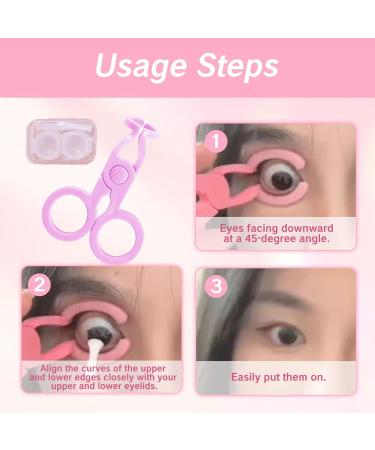 Eye Opener Pink Contact Lens Tweezers Kit - Easy Insertion/Removal Applicator with Case & Travel Tool - Buy Online on GoSupps.com