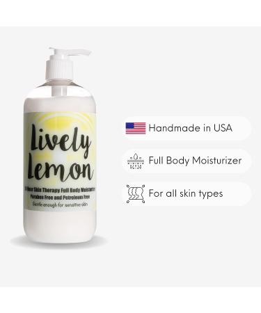 Lively Lemon 24 Hour Skin Therapy Moisturizer with Aloe Vera - Paraben Free - Made in USA - 16oz - Buy Online on GoSupps.com