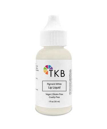 TKB Lip Liquid Color|Liquid Lip Color for TKB Gloss Base, DIY Lip Gloss, Pigmented Lip Gloss and Lipstick Colorant, Moisturizing, Made in USA (1floz (30ml), Pigment White) 1.01 Fl Oz (Pack of 1) Pigment White