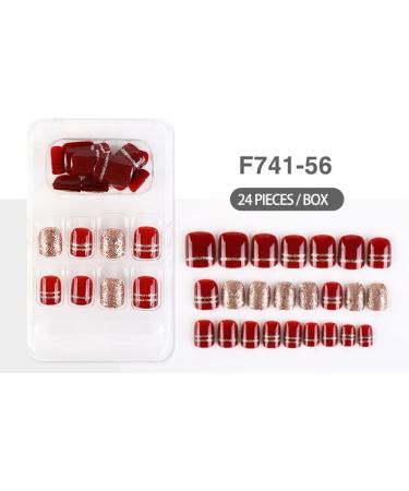 dijiusidy False Nail Perfect Matching Simple to Wear Fingernail Full Coverage Press Type Strong Viscosity Adjustable Paster Type 8 F741 Type 8 F741 - Buy Online on GoSupps.com