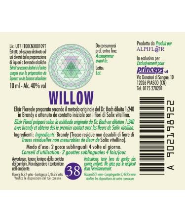 Willow No. 38 Princeps Original Bach Flower Willow Drops - Natural Emotional Support Remedy | International Shipping Available - Buy Online on GoSupps.com