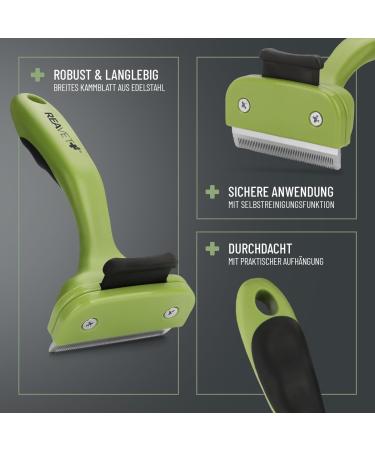 Reavet Unterwollkamm for Short-Haired Dogs & Cats | Self-Cleaning Deshedding Comb for Small Breeds - Buy Online on GoSupps.com