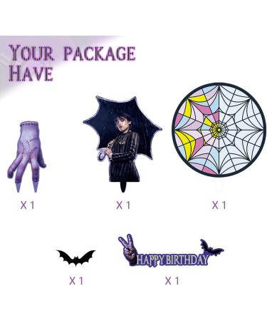 5 counts Wednesday Cake Toppers Cupcake Toppers Cake Decorations for Addams Theme Birthday Party Supplies - Buy Online on GoSupps.com