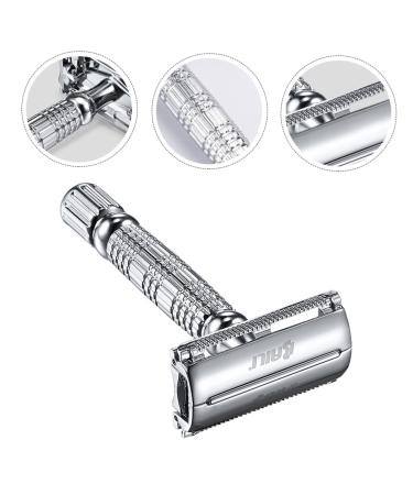 FOMIYES Stainless Steel Safety Razor - Manual Shaver with Double Blade Chrome-Plated Double-Sided Holder for a Superior Shaving Experience - Buy Online on GoSupps.com