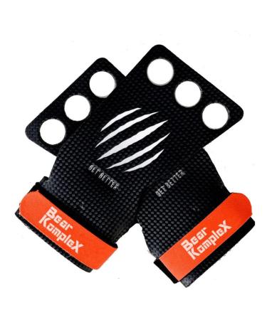 Bear complex 3 -hole carbon hand grips for gymnastics crossfit pull -ups & weight lifting - pull -up grips for more comfort & perfect hold - ideal hand protection in front of cracks - ladies & men orange carbon large 4.80 " - 5" - Buy Online on GoSupps.com