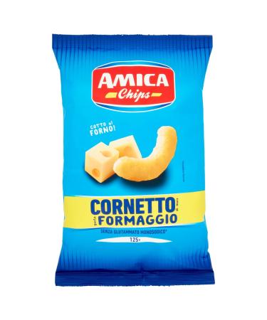 Italian Gourmet E.R. Amica Chips Cornetto al Formaggio 125 g Pack of 10 Cheese Flavour Savory Snacks