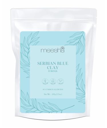 meesha Serbian Blue Clay Powder Cambrian Clay |3.5 oz((100g) |Face Masks Body Wraps Hair Treatment | Soap making Body scrubs Bath bombs| Soothing cleansing clay |100% Natural