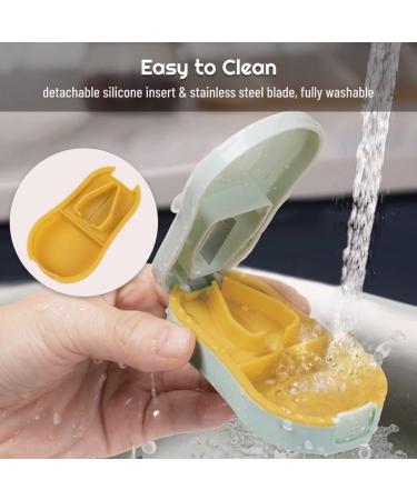 Portable Travel Pill Cutter with Blade Guard - Compact & Lightweight Pill Splitter with Silicone Holder - Ideal for Easy Medication Management - Buy Online on GoSupps.com