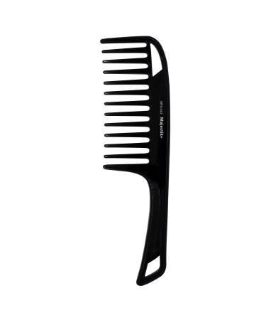 Wide Tooth Hair Comb Black Argan Oil Infused With Comfortable Handgrip Handle Detangler for Thick & Curly Medium to Long Hair By Majestik+ Argan Black