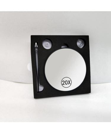 ISTOVO 2X Anti-Fog Magnifying Makeup Mirror Suction Cup Vanity Mirror 20X Handheld Magnifying Makeup Mirror with Handle Black - Buy Online on GoSupps.com