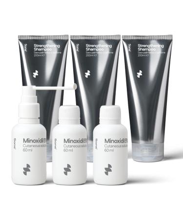 Sons Sons Minoxidil 5% Solution & Hair Growth Shampoo for Men Hair Regrowth Treatment DHT Blocker Head Wash With Caffeine Thickening & Anti-Dandruff Formula 3 Month Supply