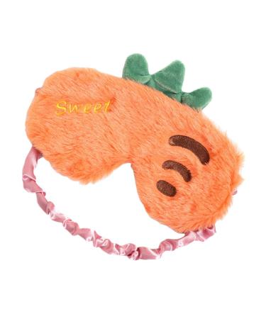 Healeved Carrot Eye Mask Cartoon Blindfold Nurses Hat Cute Soft Plush Blindfold Sleep Easter Plush Eye Masks Eye Mask for Soft Eye Shade Tissue Bag Rabbit Plush Cover Eyes Travel 1 Count (Pack of 1) Orange