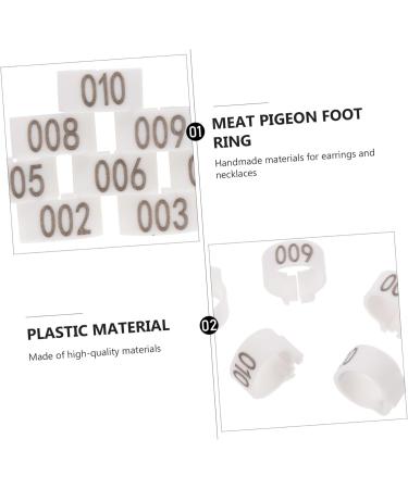 Levemolo 100 Pcs Pigeon Anklet African Grey Parrot Leg Ring Charms Plastic Poultry Pen Drumstick White 1.3X1.3CM White - Buy Online on GoSupps.com