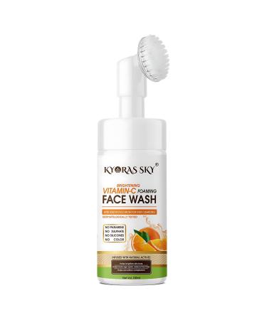 Brightening Vitamin C & Niacinamide Foaming Face Wash | For Brighter Glow | Built-in Brush for Deep Cleansing | Brightens Skin Tone & Reduces Pigmentation | Face Wash for Women & Men | 150ml
