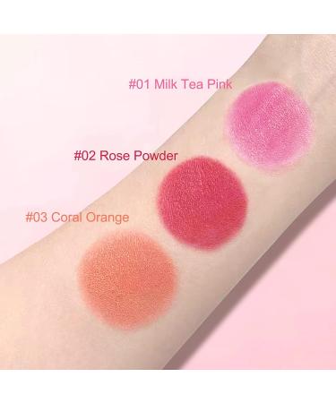 Erinde Cream Blush Stick with Brush - Lightweight Pink Blush for Cheeks, Waterproof & Long-lasting 3-in-1 Makeup Stick - Milk Tea Pink - Buy Online on GoSupps.com