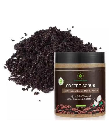 Coffee Scrub with Jojoba Oil Vitamin E Coffee Granules Coconut Oil 8.8 fl oz Anti Cellulite Stretch Marks Wrinkle