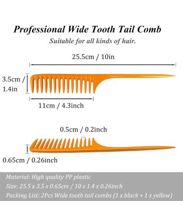 2 Pack Wide Tooth Comb Set for Wet Curly Hair - Detangling & Styling Comb for Men & Women - Anti Static & Heat Resistant - Buy Online on GoSupps.com