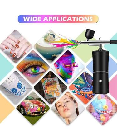 qazaa Airbrush Kit with Compressor Rechargeable Cordless Non-Clogging High-Pressure AirBrush Set for Nail Art Makeup Painting Easy to Use - Buy Online on GoSupps.com