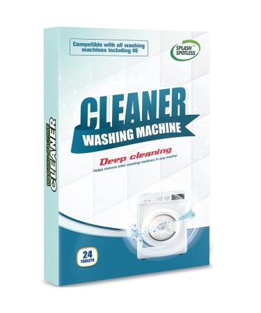 SPLASH SPOTLESS Washing Machine Cleaner Deep Cleaning for HE Top Load Washers and Front Load, 24 Tablets.