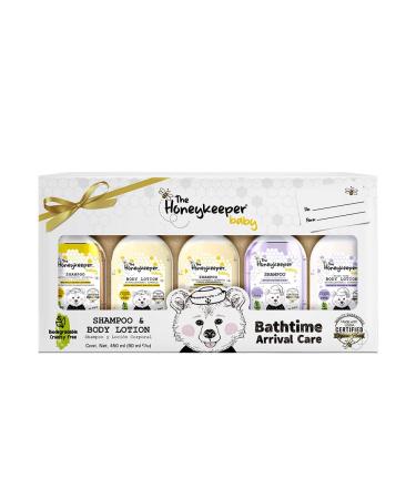 5 pack BATHTIME ARRIVAL CARE THE HONEYKEEPER BABY MIXED 450ml