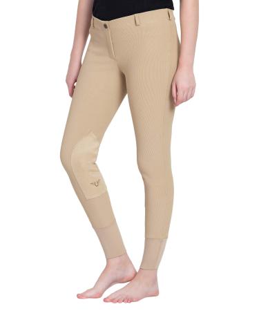 TuffRider Women's Ribb Lowrise Pull-on Breeches 26 Light Tan