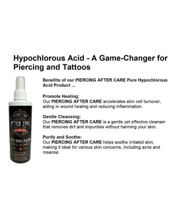 Best Piercing Aftercare Spray - Hypochlorous Acid Cleaner for Ear Nose Navel and Body Piercings - Alcohol-Free Solution - 225ml - Buy Online on GoSupps.com