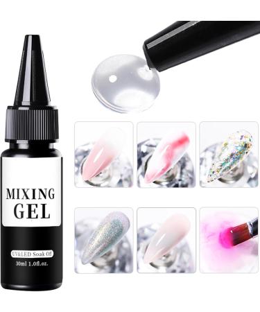  Duvcoywae Clear Gel Nail Polish Base Multifunctional Mixing Gel 30ml Long-Lasting Mixing Polish for Holidays Weddings Cosplay and Home Use - Buy Online on GoSupps.com