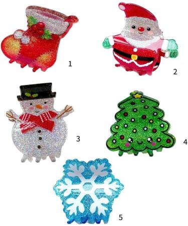 hgnxa Christmas Style Santa/Tree/Snowflake/Shoes/Snowman Pattern Hair Claw Delicate Ladies Taking Photo Braids Hair Claw - Buy Online on GoSupps.com