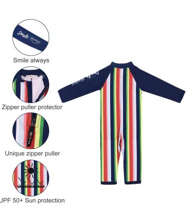 weVSwe Baby Toddler Boy Swimsuit UPF 50+ Sun Protection Rash Guard Swimwear | Blue Rainbow | 0-3 Years & 0-6 Months - Buy Online on GoSupps.com