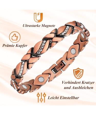 Shop Cigmag Women's Lymphatic Drainage Copper Bracelet - Ultra-High Magnets 99% Pure Copper Adjustable Gift Box & Removal Tool - Buy Online on GoSupps.com