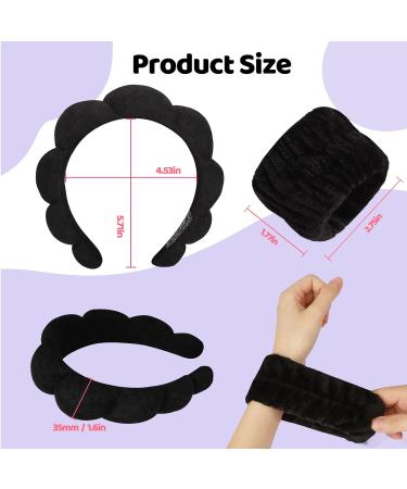 3 Pack Black Terry Cloth Makeup Headbands for Skincare and Makeup Removal - Buy Online on GoSupps.com