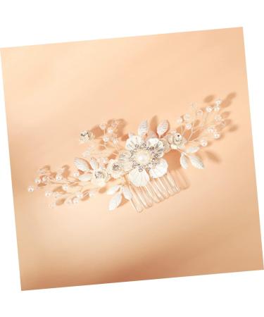 Housoutil Flower Comb Wedding White Hair Accessories Hair Jewelry Rhinestone Hair Clip Bridal Hair Accessory Pearl Headpiece Crystal Bridal White Hair Clips Rhinestone French Bride Hair up - Buy Online on GoSupps.com