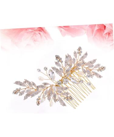 Housoutil Bride Headpieces for Wedding Pearl Tiara Wedding Hair Comb Gold Tiara Wedding Headpiece for Bride Bridal Hair Clip Bride Hair Clip European and American Rhinestone - Buy Online on GoSupps.com