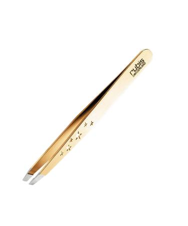 Rubis Classic 6-Star Stainless Steel Slanted Tweezers for Precise Eyebrows and Hair Removal  1K103CT  The Gold Collection  Gold