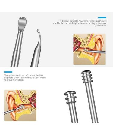 8pcs Stainless Steel Ear Pick Earwax Removal Kit for Kids & Adults | Ear Cleaner Tool Set with Tweezers and Spiral Spring Spoon | Includes Cleaning Brush and Storage Box - Buy Online on GoSupps.com