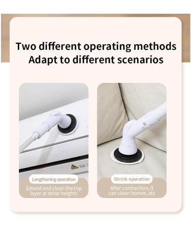 Electric Scrubber - 2000mAh Rotating Shower Brush Cleaners Electric Tub Scrubber with Retractable Handle Power Floor Scrubber for Bathroom - Buy Online on GoSupps.com